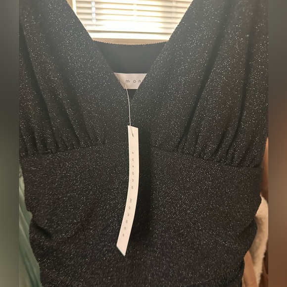 REVOLVE BRAND Susana Monaco Black Metallic Shimmer Jumpsuit - Picture 5 of 8